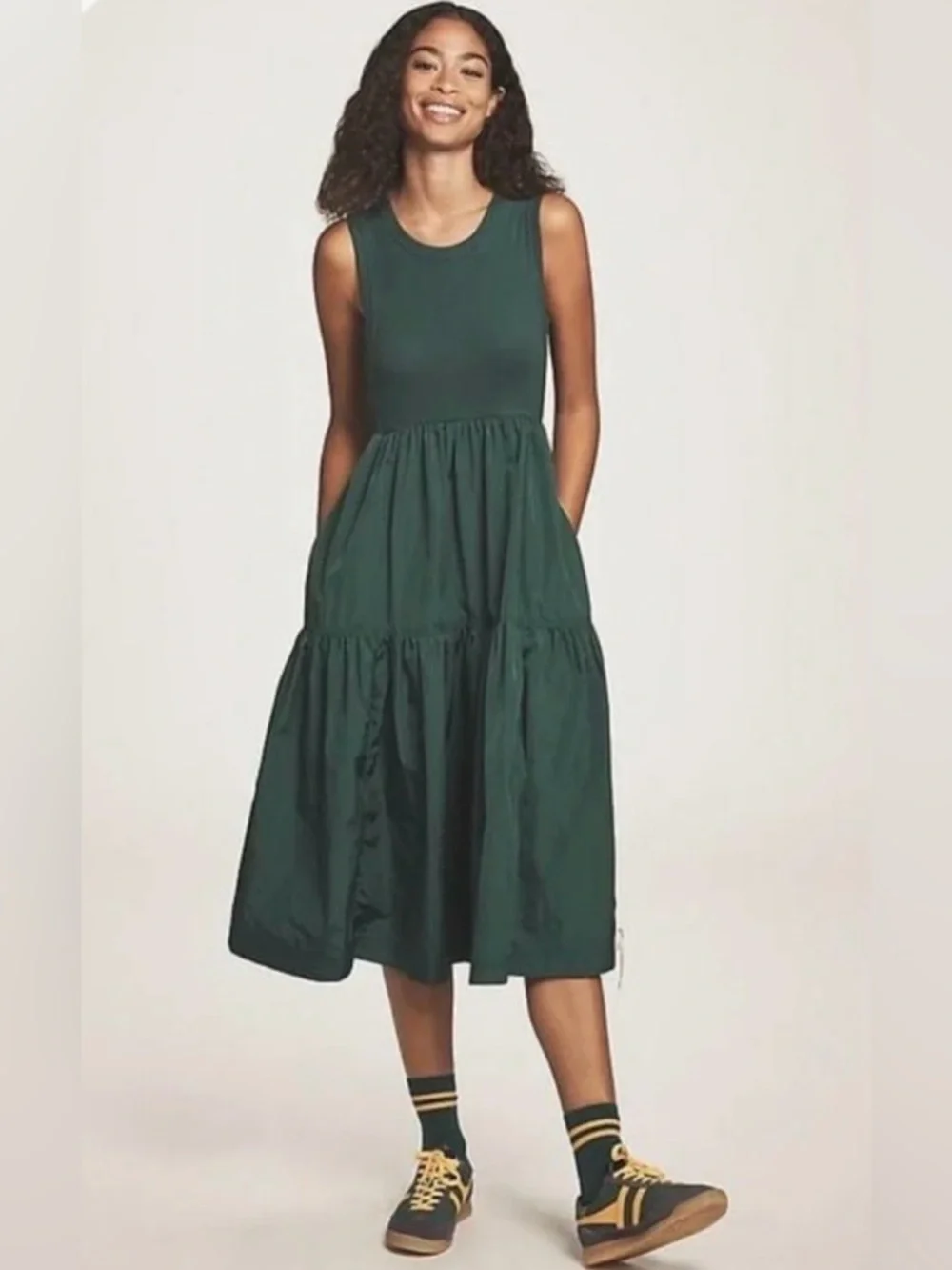 NWT Size M - The Bowline Tiered Cotton Midi Dress Daily Practice (NWT US$ 118) - Picture 7 of 16